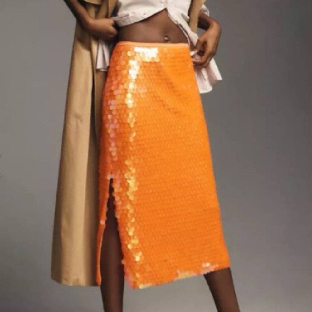 118 Paillette Sequin Midi Skirt -- Super Vibrant Show Stopper! Plus Size 22